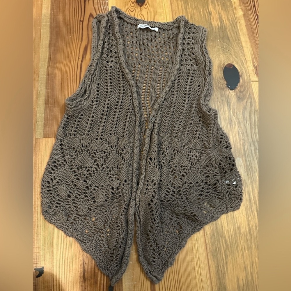 Old Navy Brown Crochet Vest